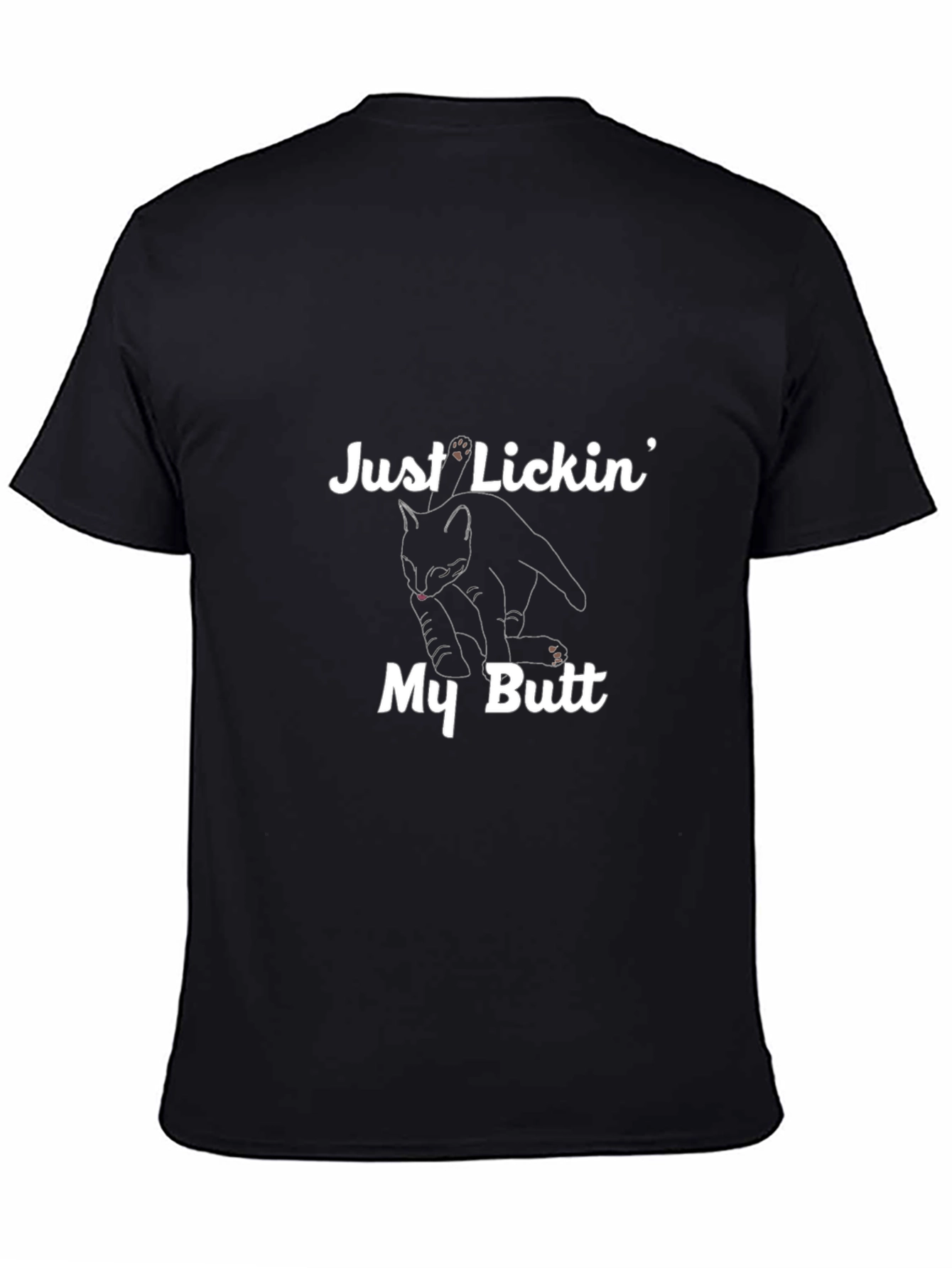 Just Lickin My Butt Black Graphic Tee