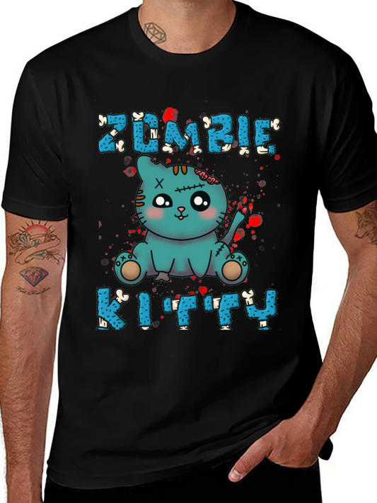 Zombie Kitty T-Shirt - Cute Halloween Tee