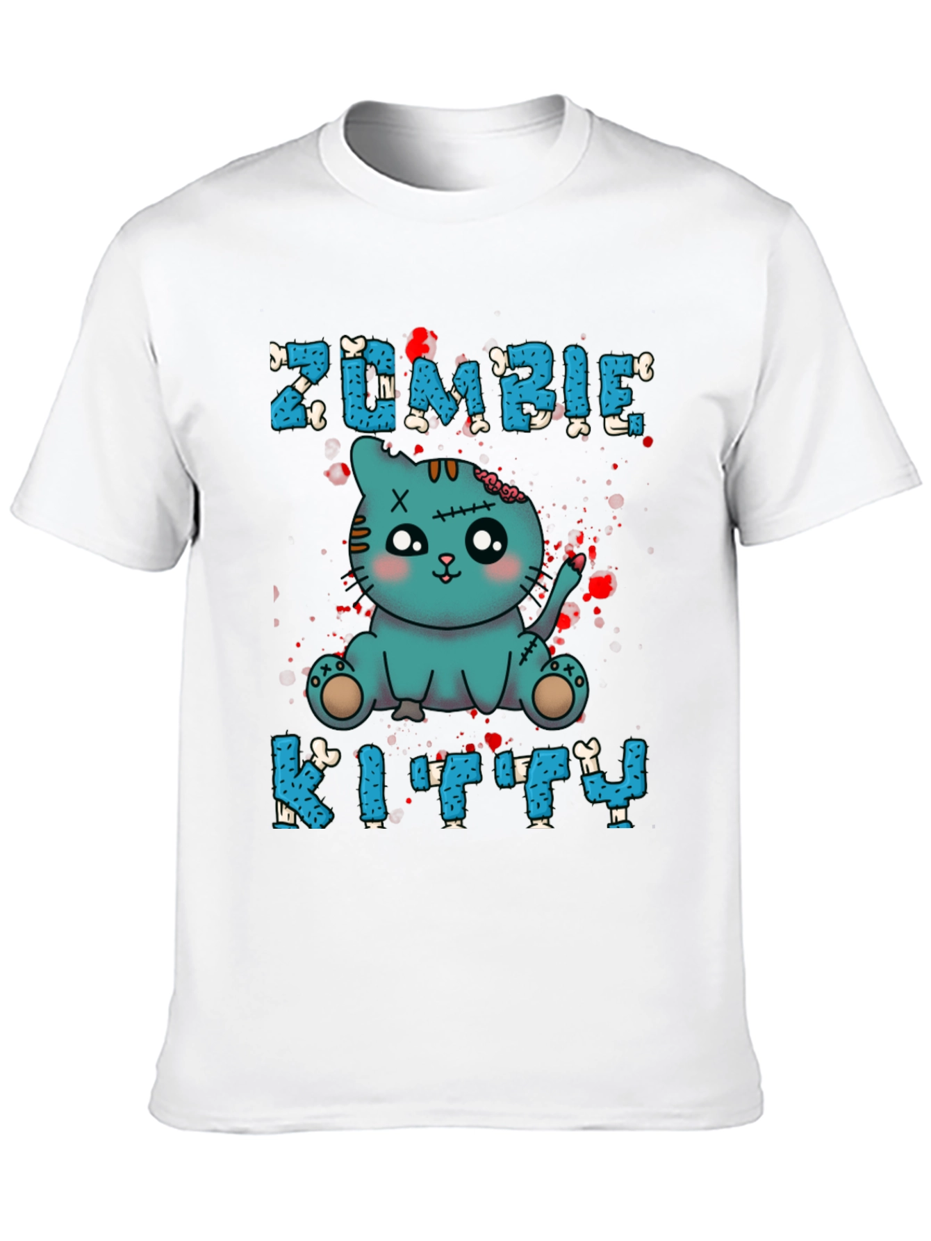 Zombie Kitty T-Shirt - Cute Halloween Tee