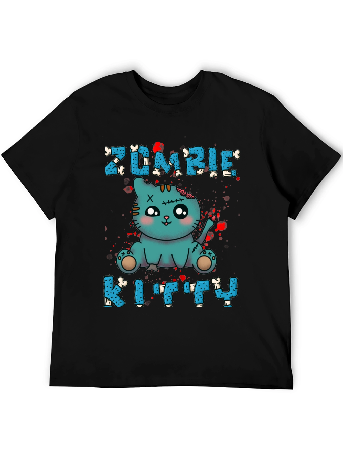 Zombie Kitty T-Shirt - Cute Halloween Tee