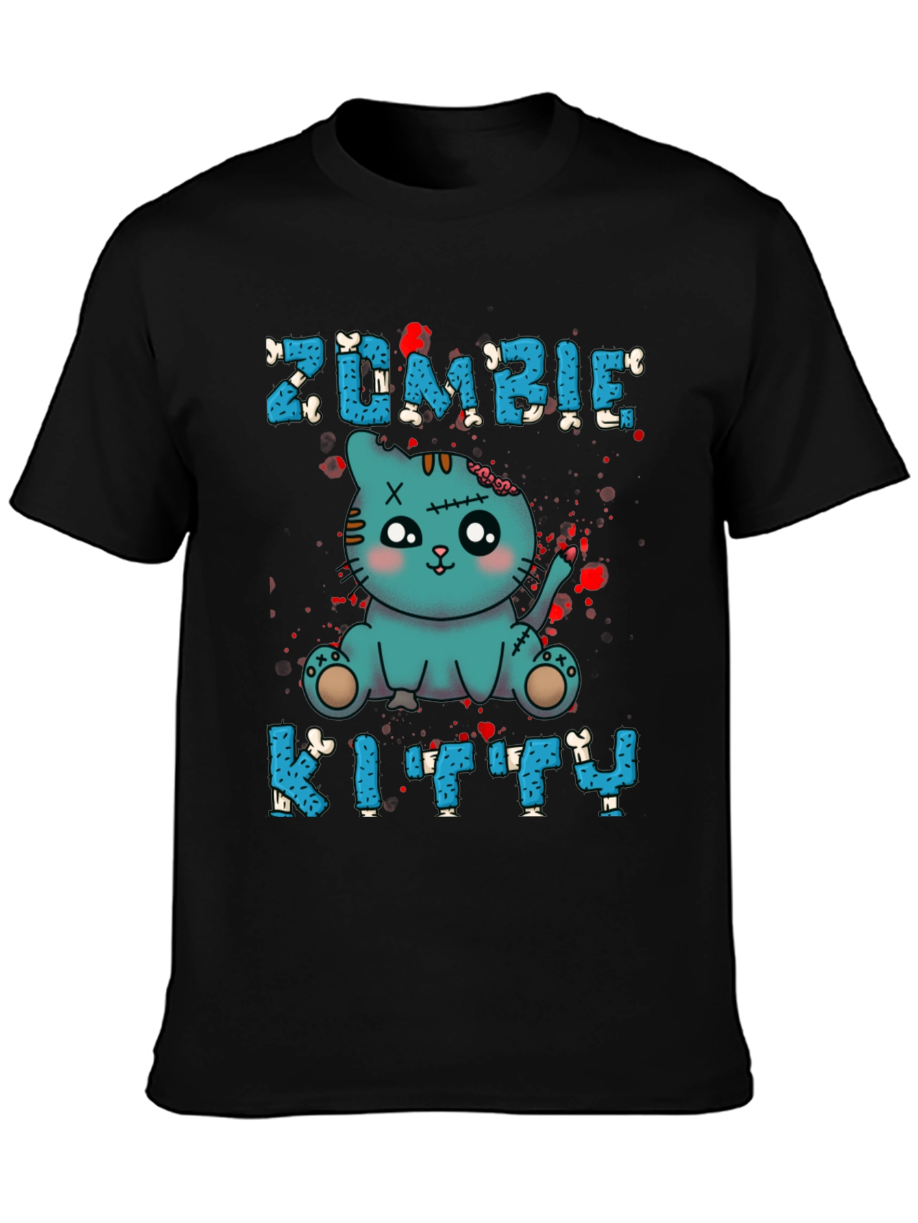 Zombie Kitty T-Shirt - Cute Halloween Tee