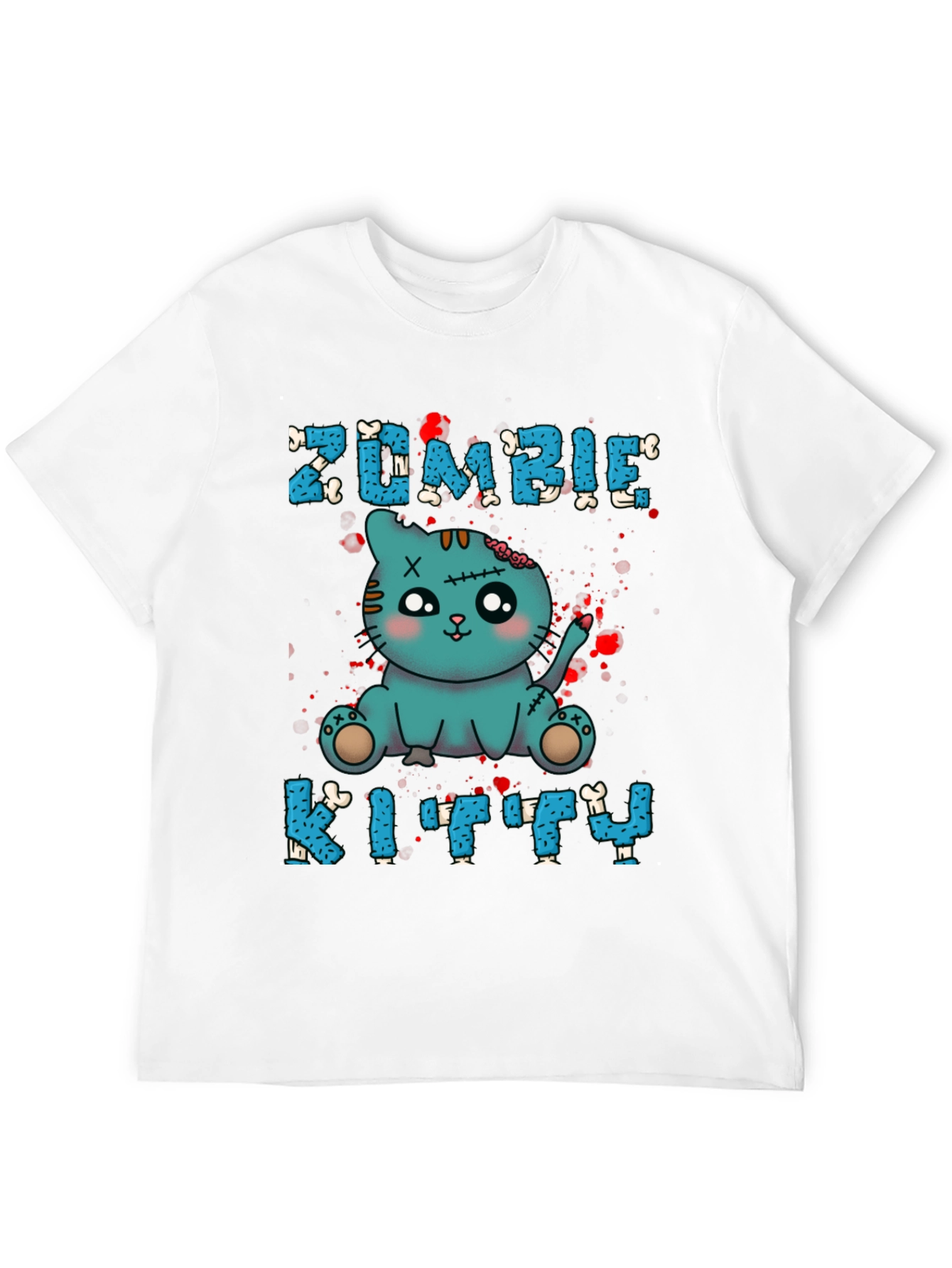 Zombie Kitty T-Shirt - Cute Halloween Tee