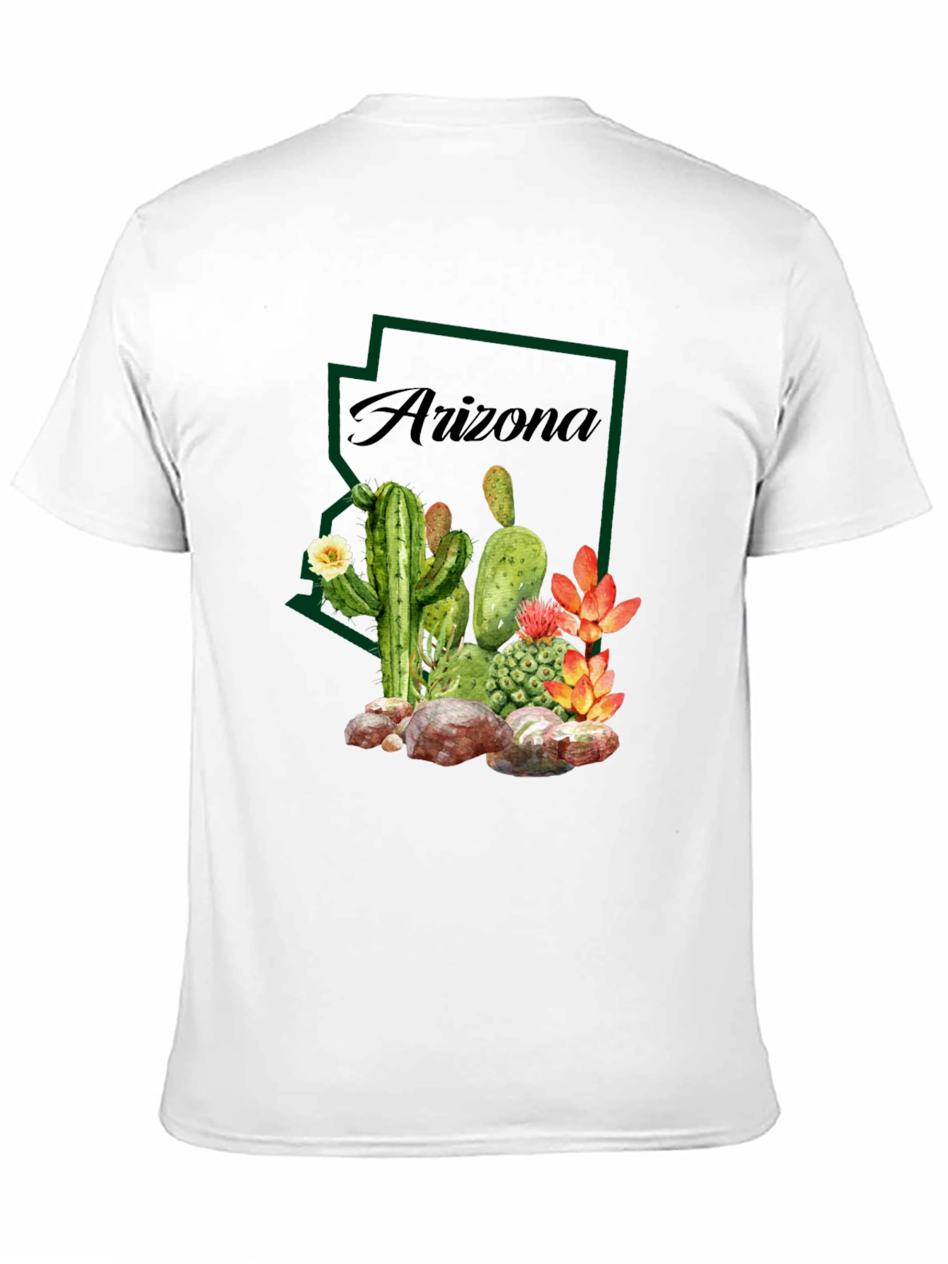 Arizona Cactus Graphic Tee - Desert State Pride T-Shirt
