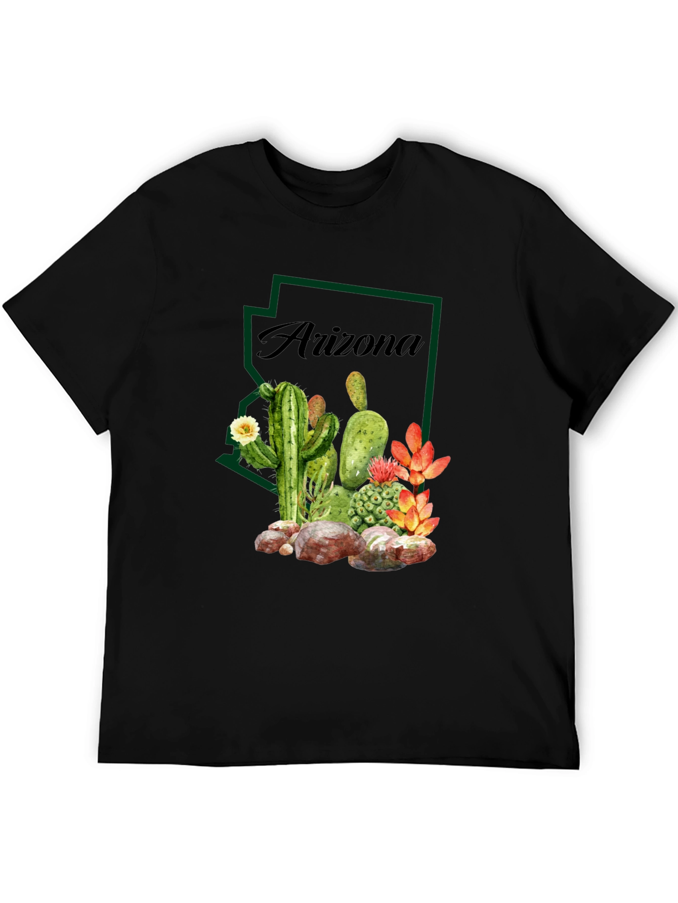 Arizona Cactus Graphic Tee - Desert State Pride T-Shirt