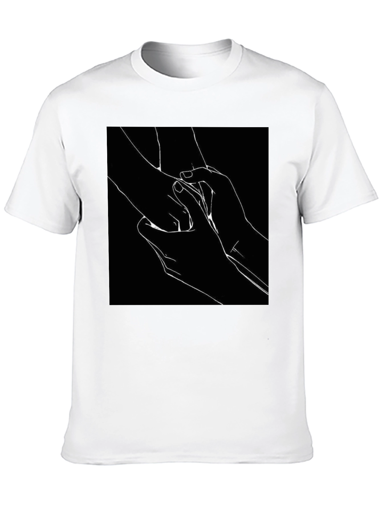 Black T-Shirt with Hands Graphic