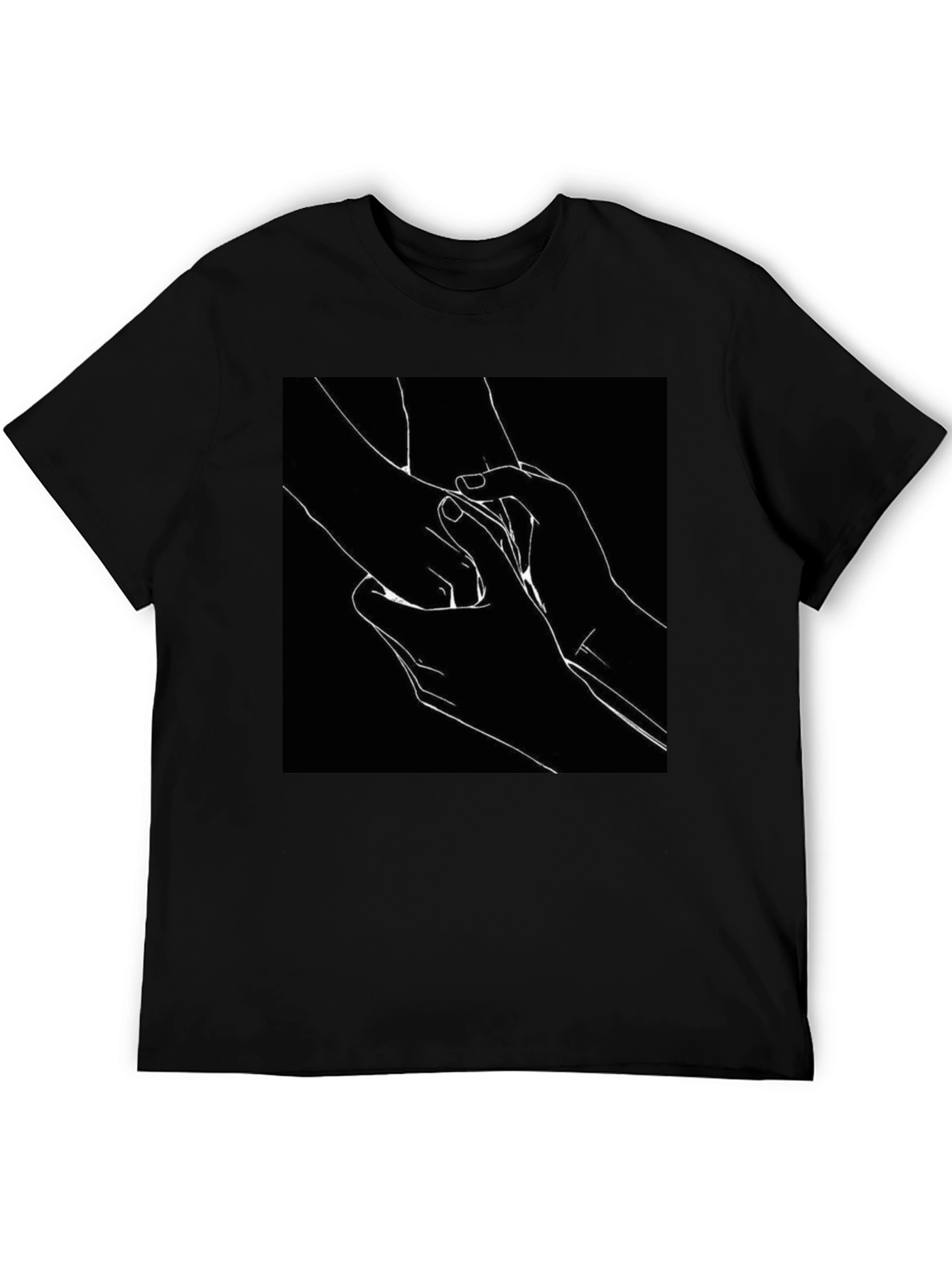 Black T-Shirt with Hands Graphic