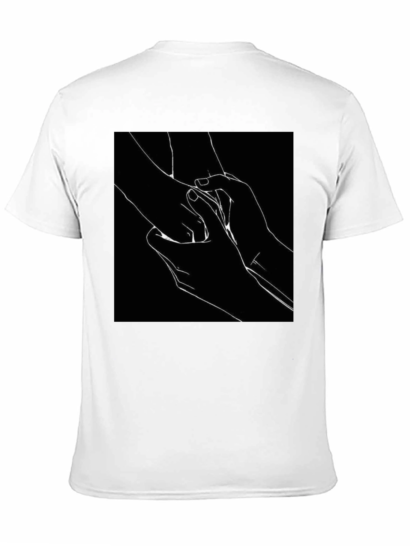 Black T-Shirt with Hands Graphic