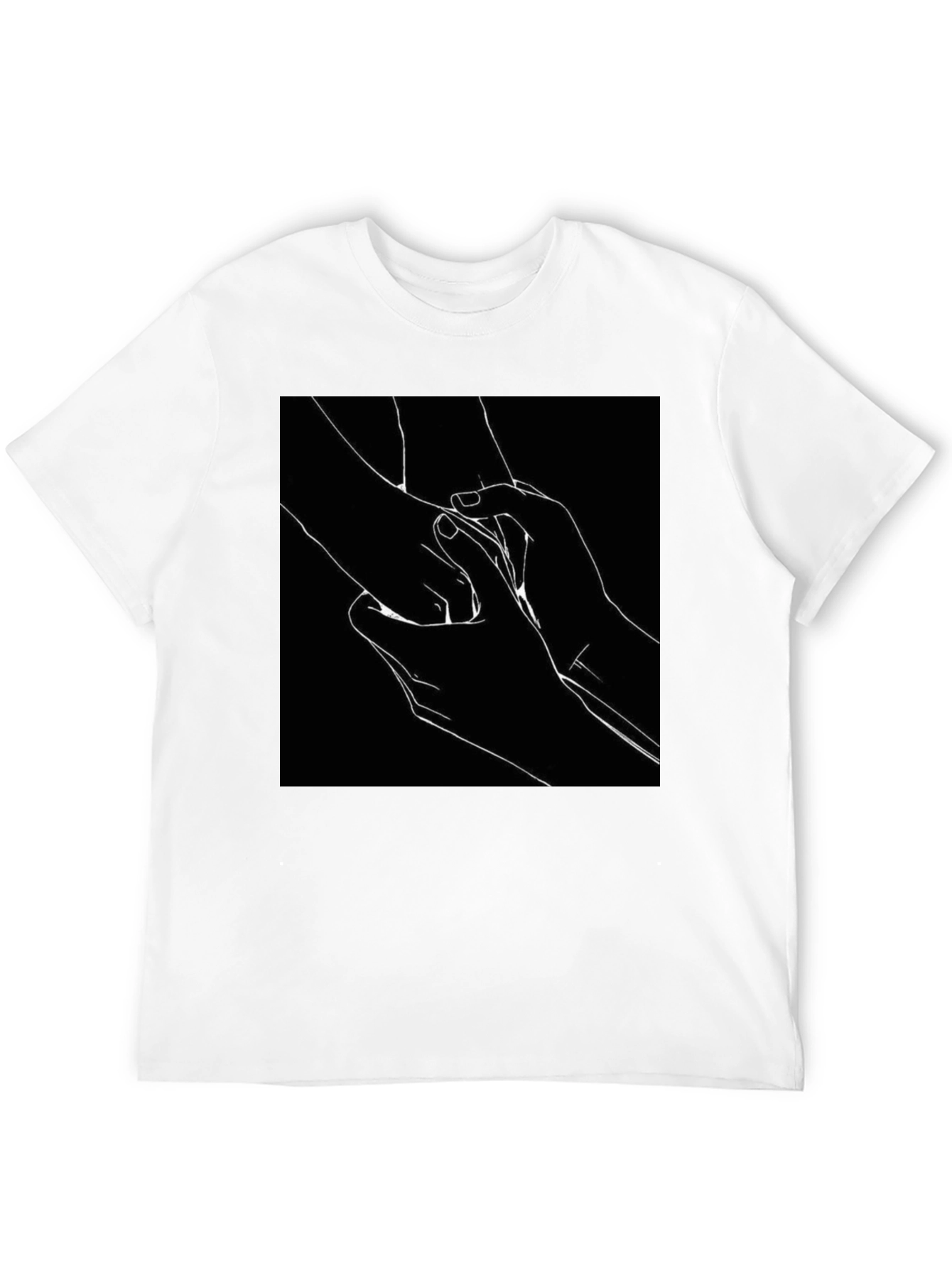 Black T-Shirt with Hands Graphic