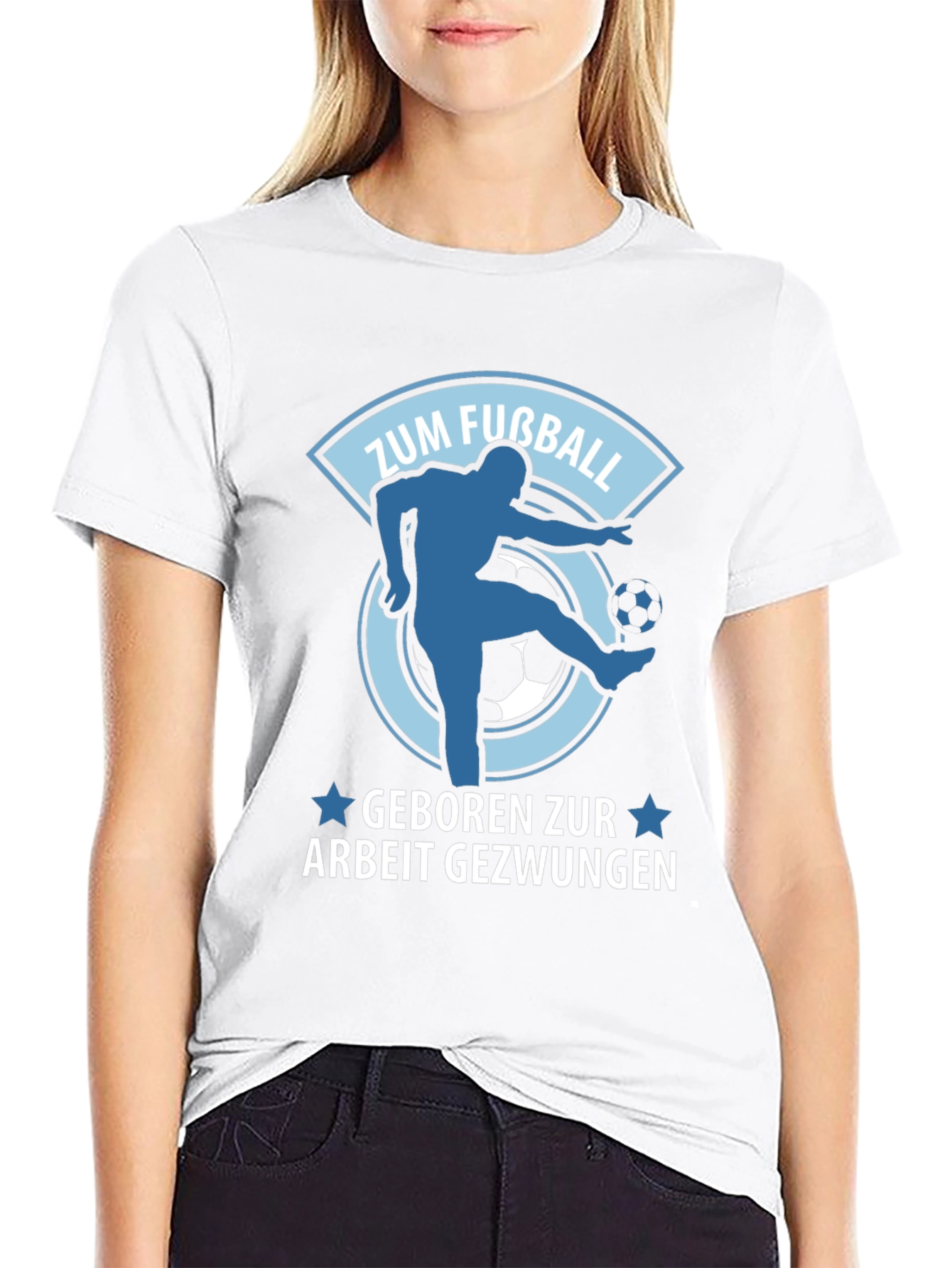 Funny German Football T-Shirt Zum Fußball Geboren