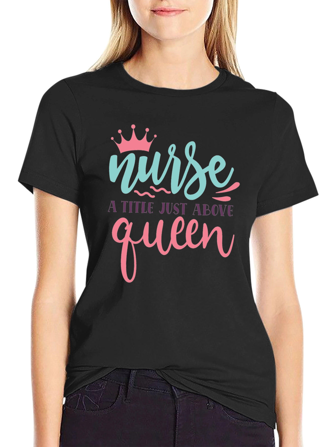 Nurse Queen Graphic Tee - Black