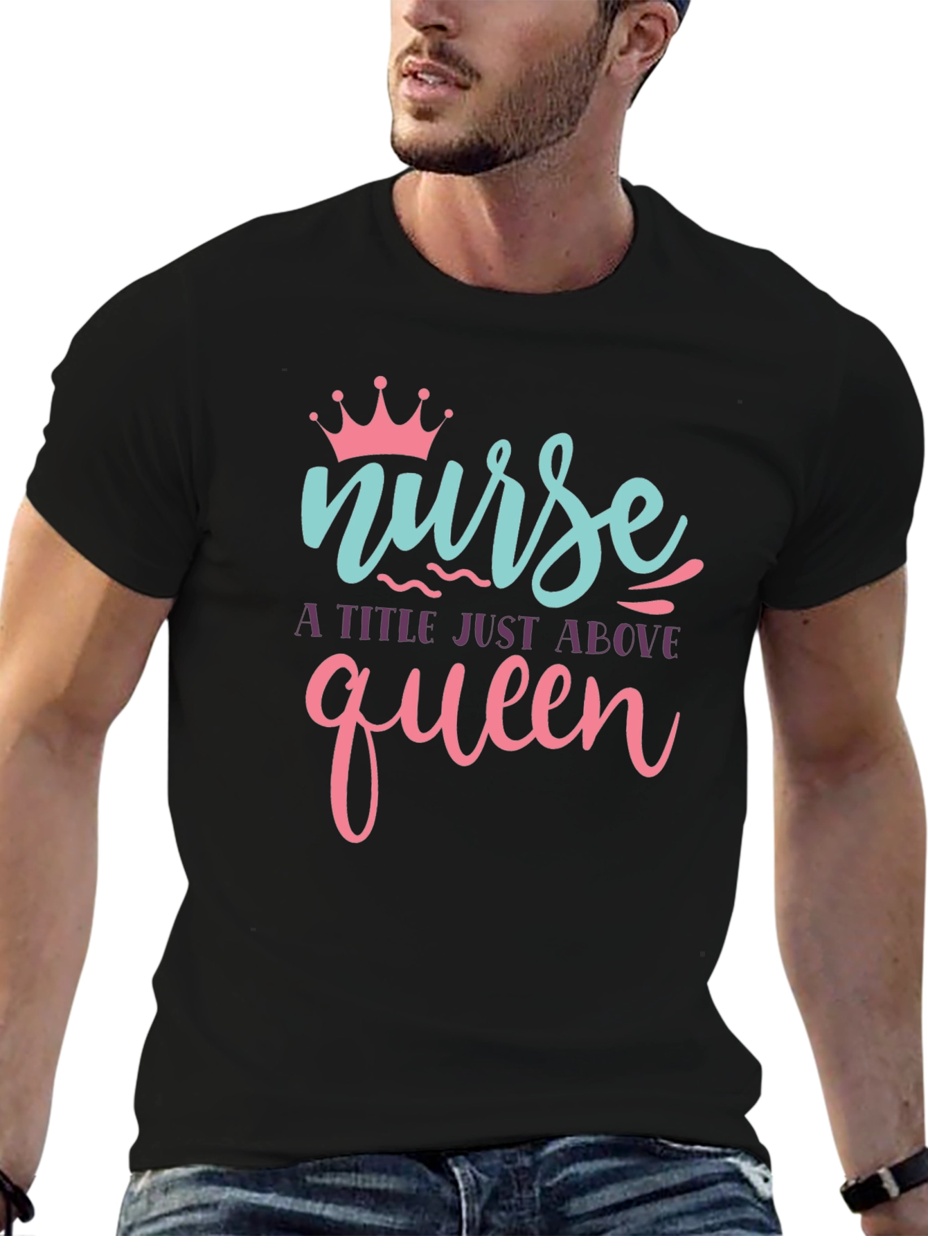 Nurse Queen Graphic Tee - Black