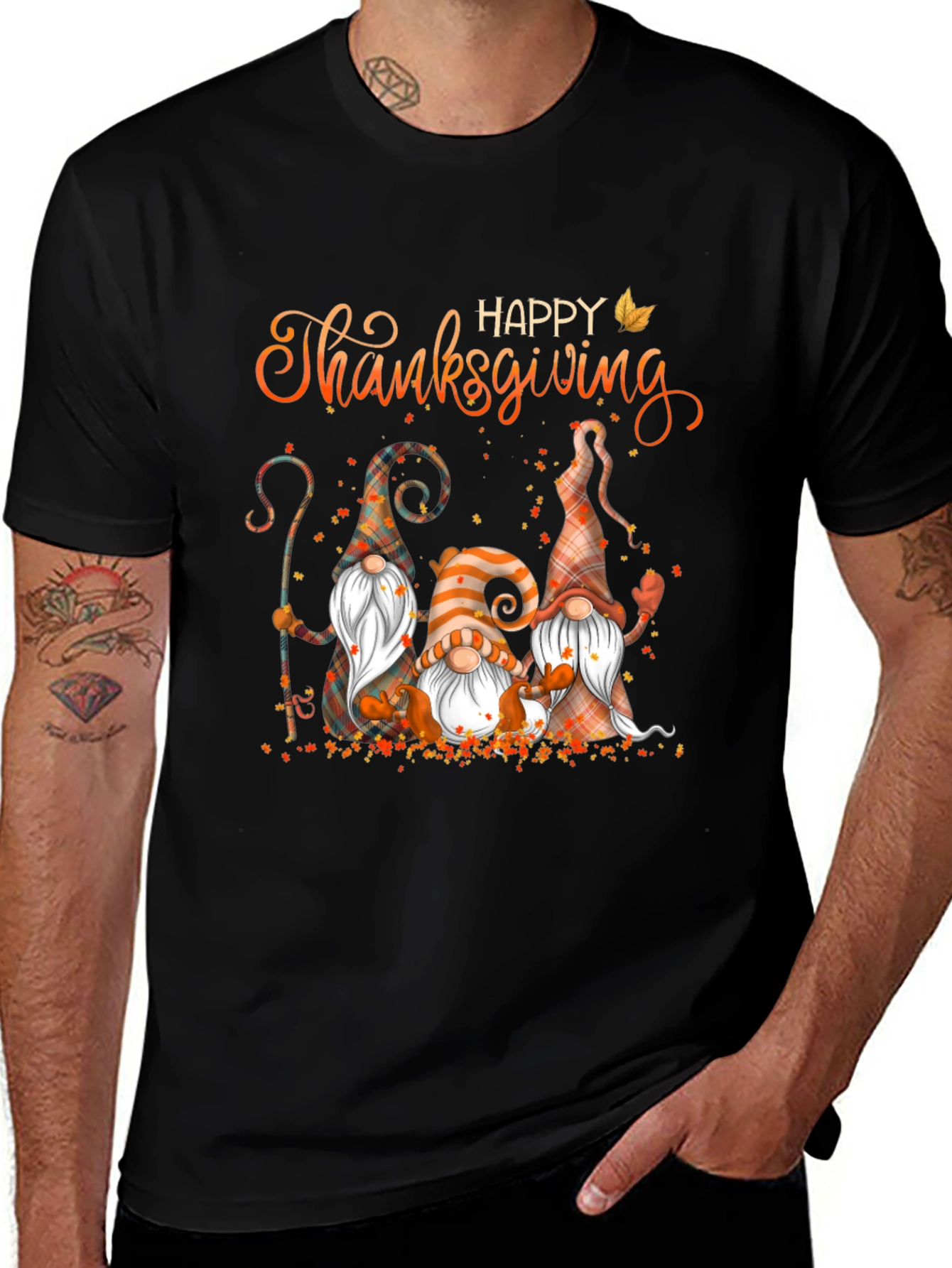 Happy Thanksgiving Gnomes Graphic T-Shirt