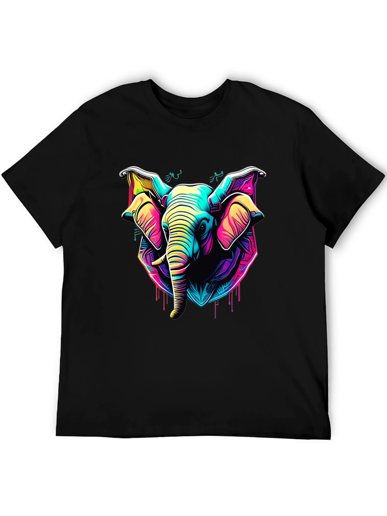 Neon Elephant Graphic Tee - Vibrant Style