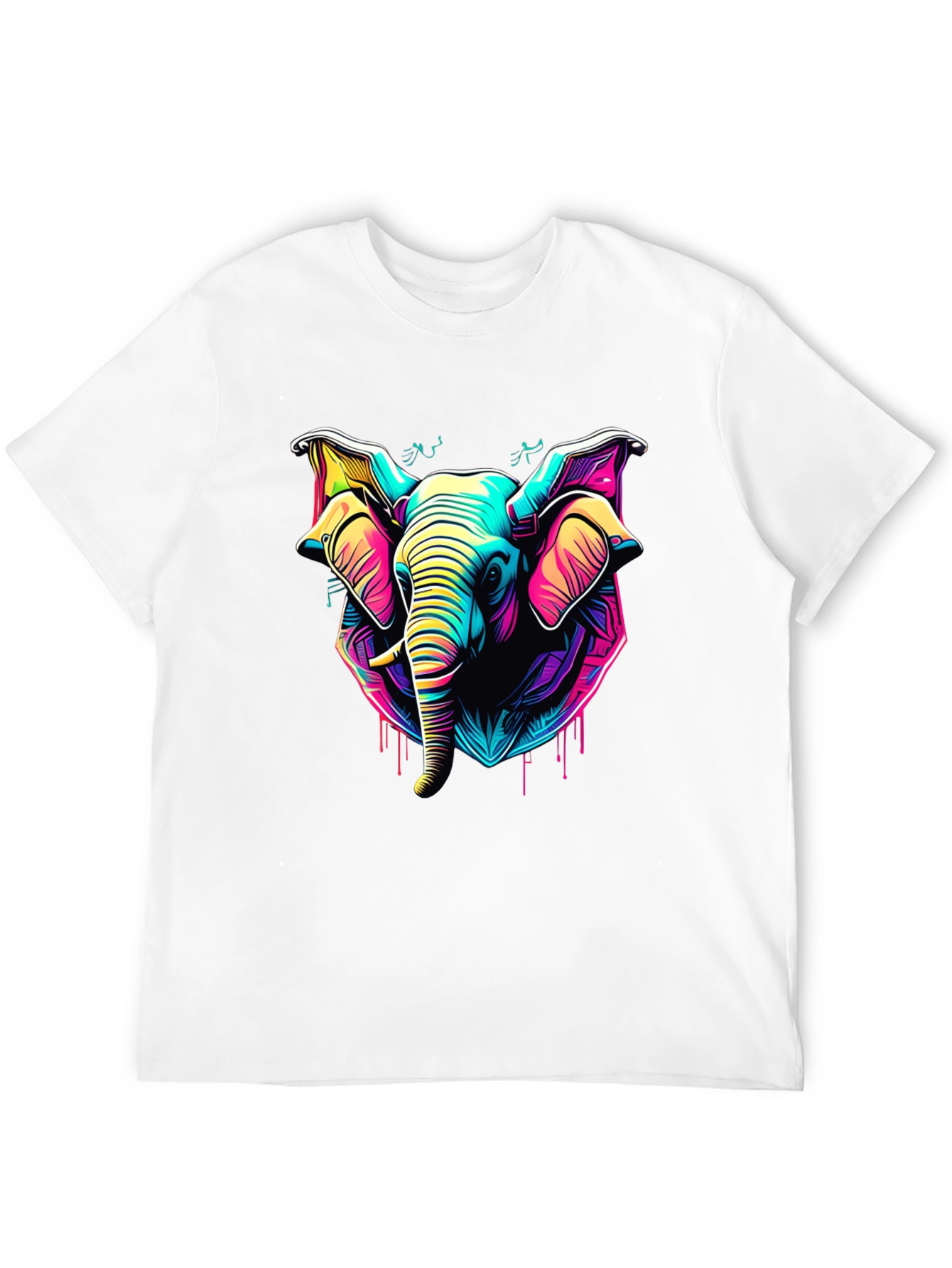 Neon Elephant Graphic Tee - Vibrant Style