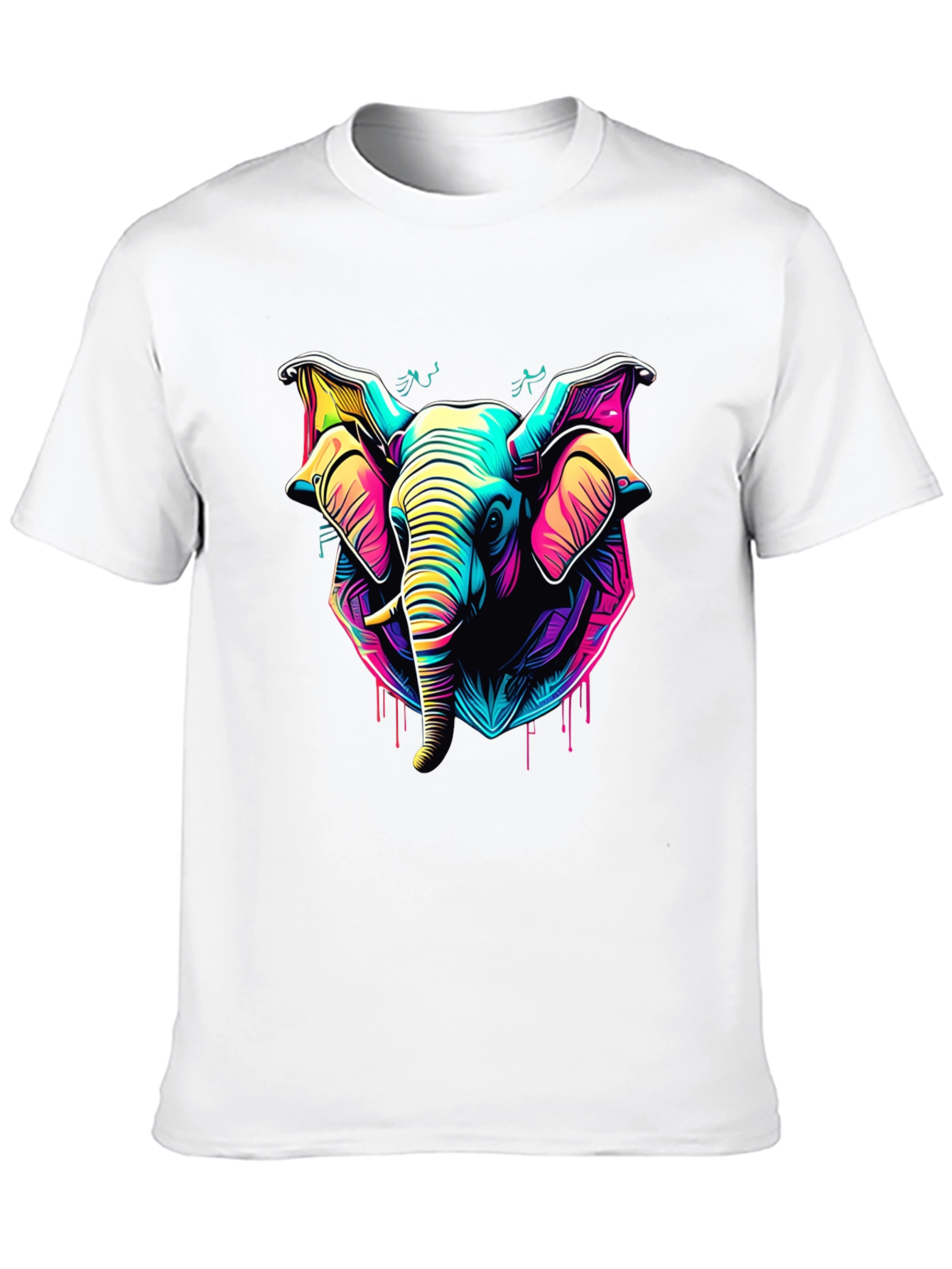 Neon Elephant Graphic Tee - Vibrant Style