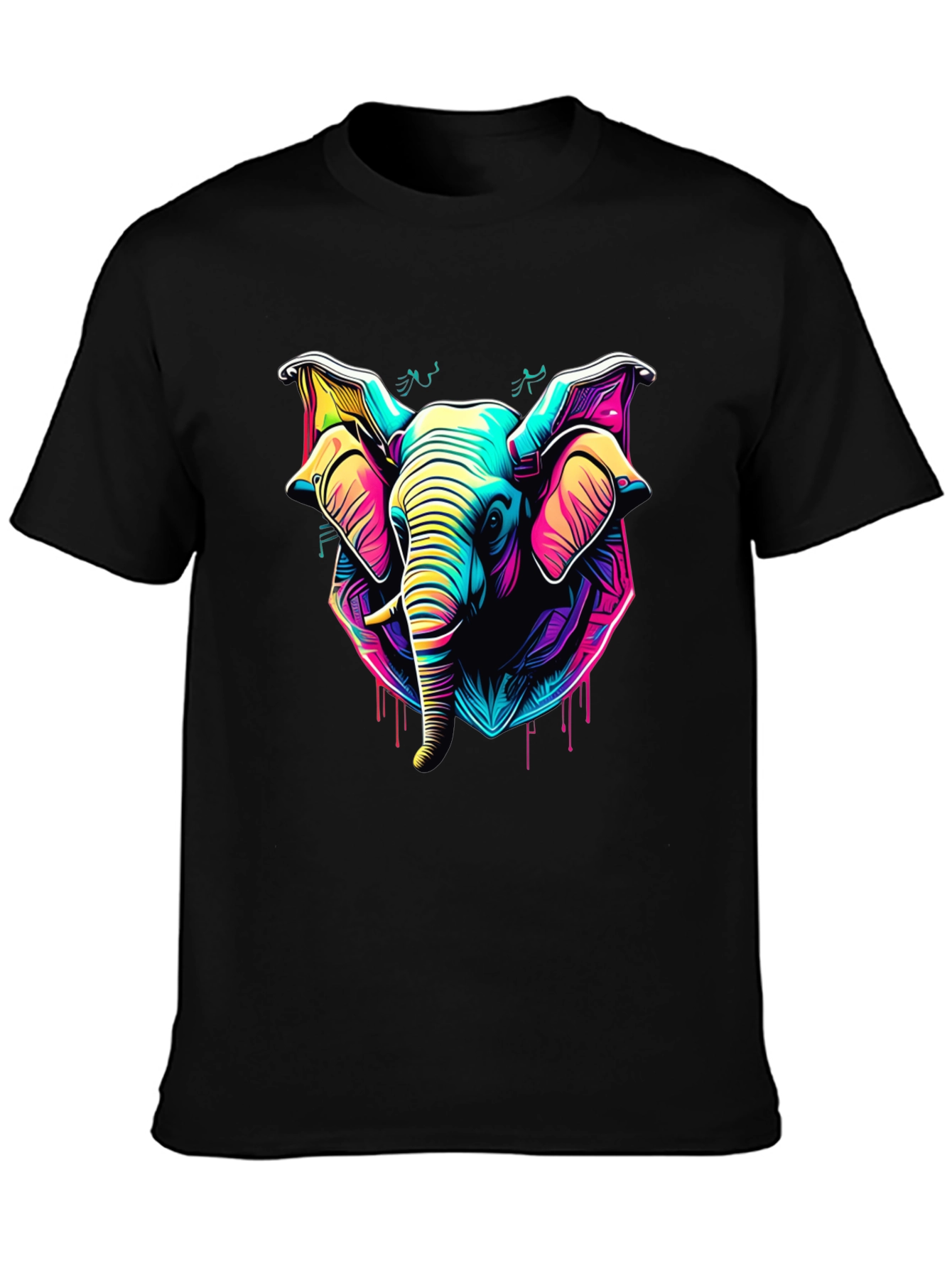 Neon Elephant Graphic Tee - Vibrant Style