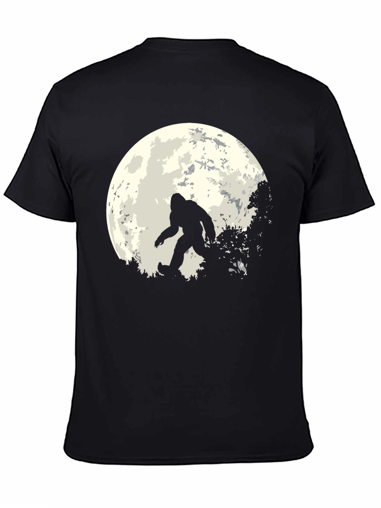 Bigfoot Moon Mens T-Shirt - Black