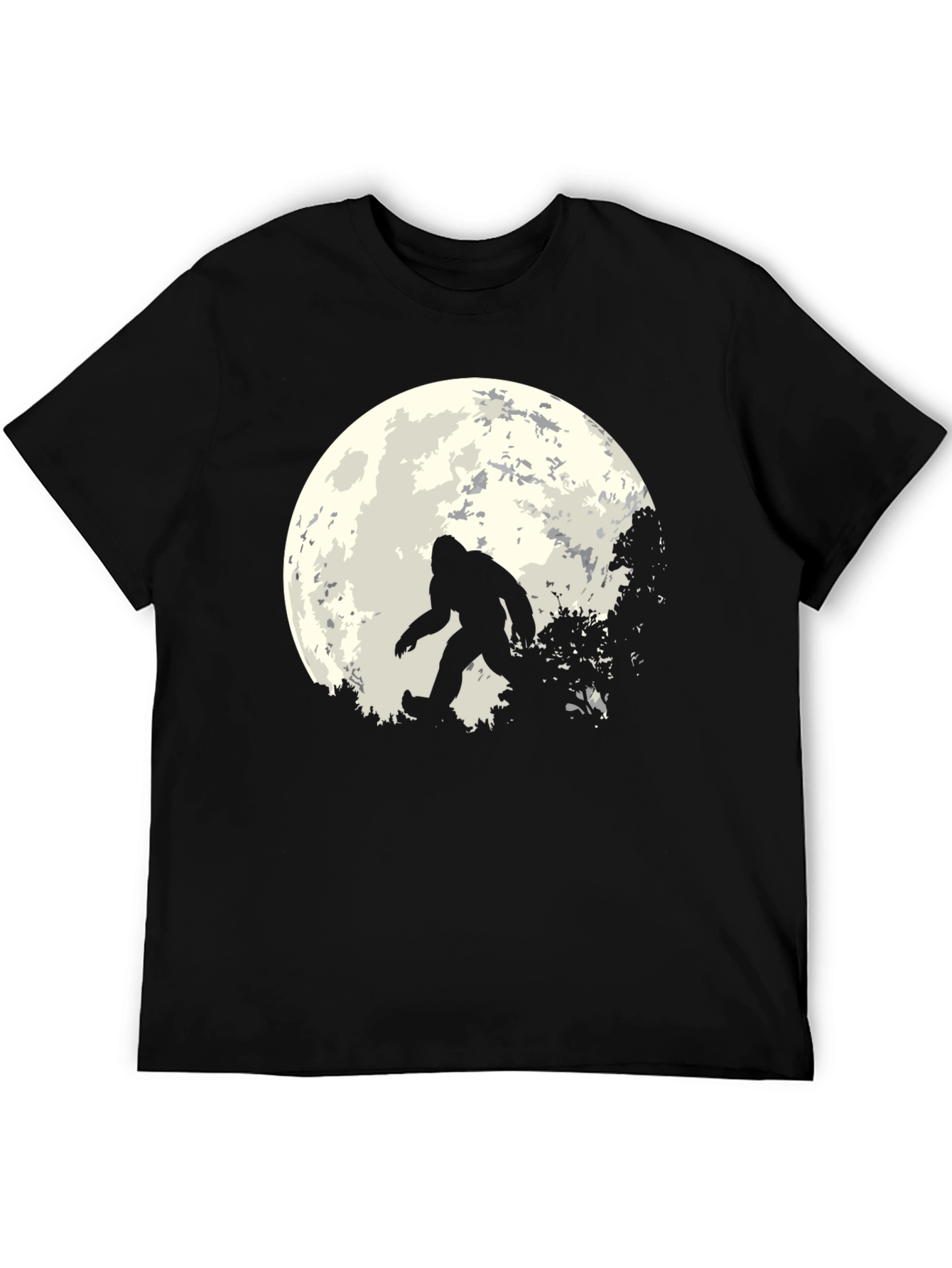 Bigfoot Moon Mens T-Shirt - Black