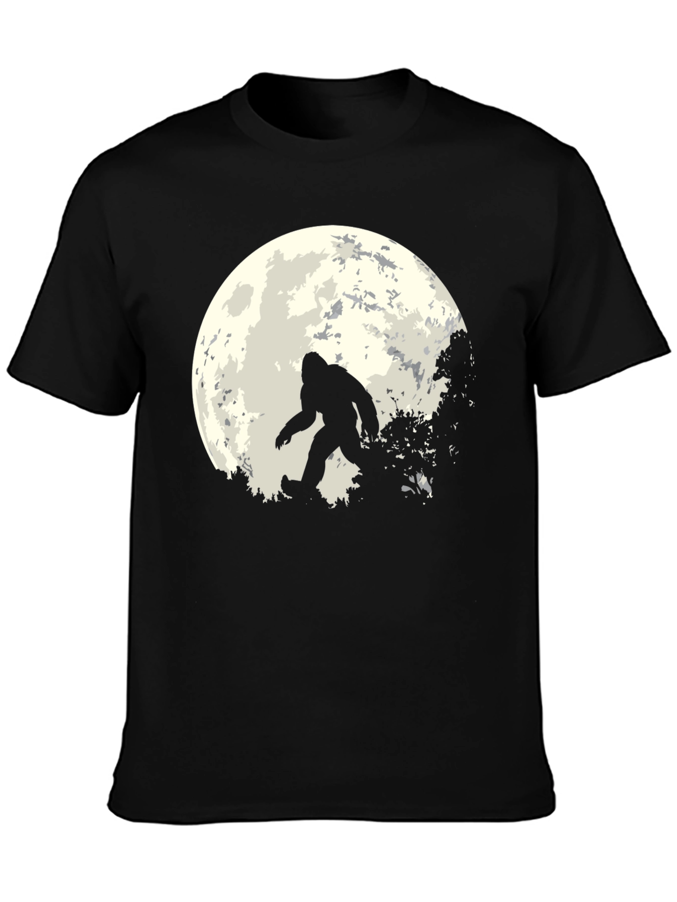 Bigfoot Moon Mens T-Shirt - Black