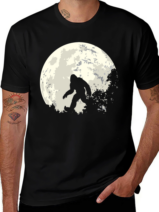 Bigfoot Moon Mens T-Shirt - Black