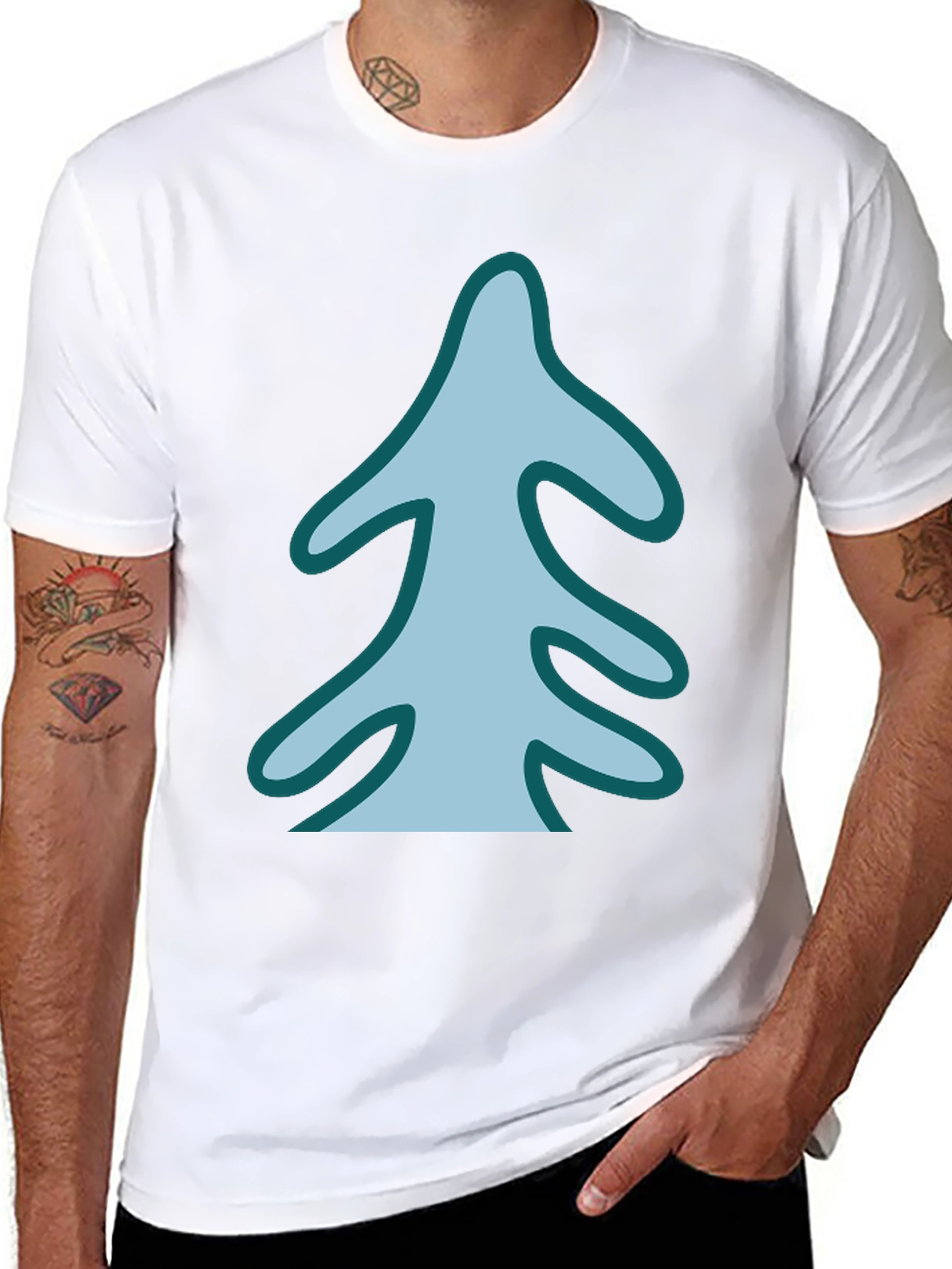 Stylized Tree Graphic Tee - Black