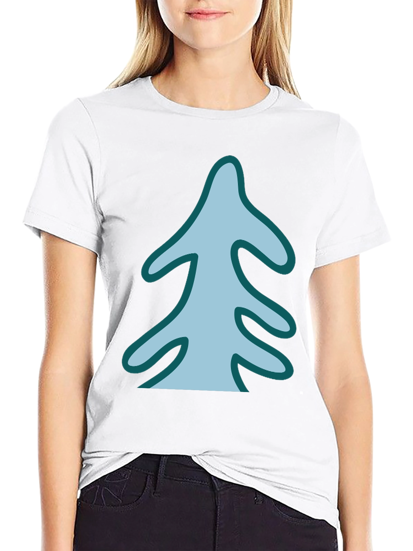 Stylized Tree Graphic Tee - Black