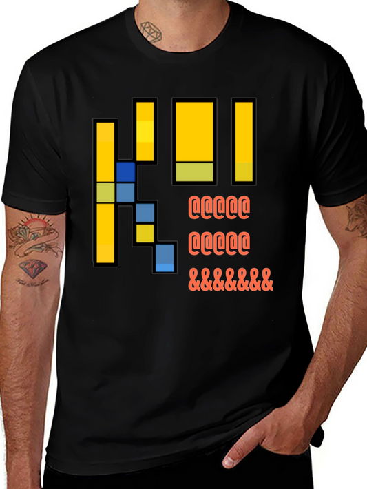 Pixel Art Graphic T-Shirt - Casual Black Tee