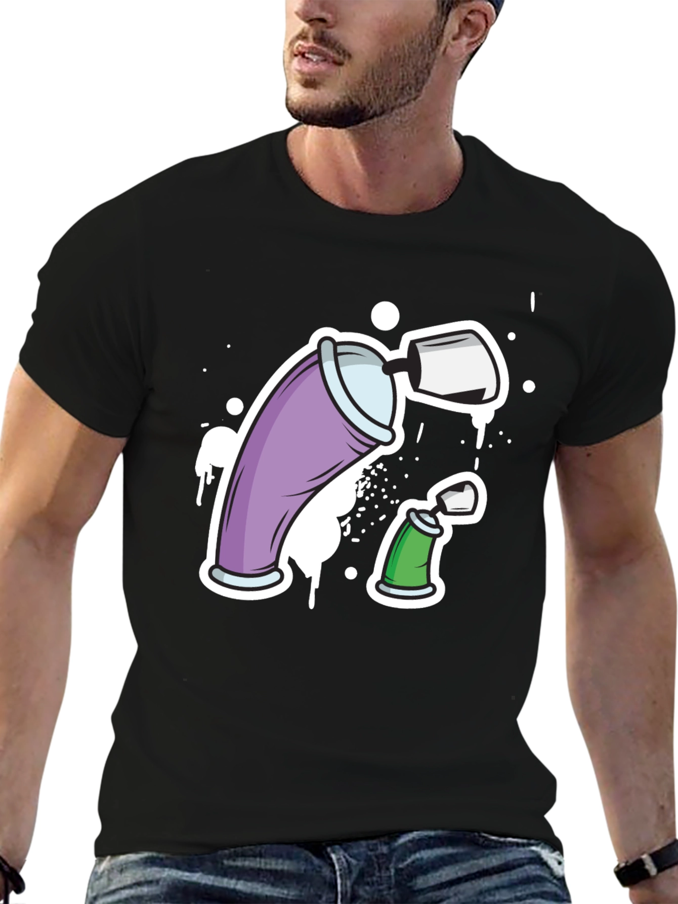 Graffiti Spray Cans Graphic Tee