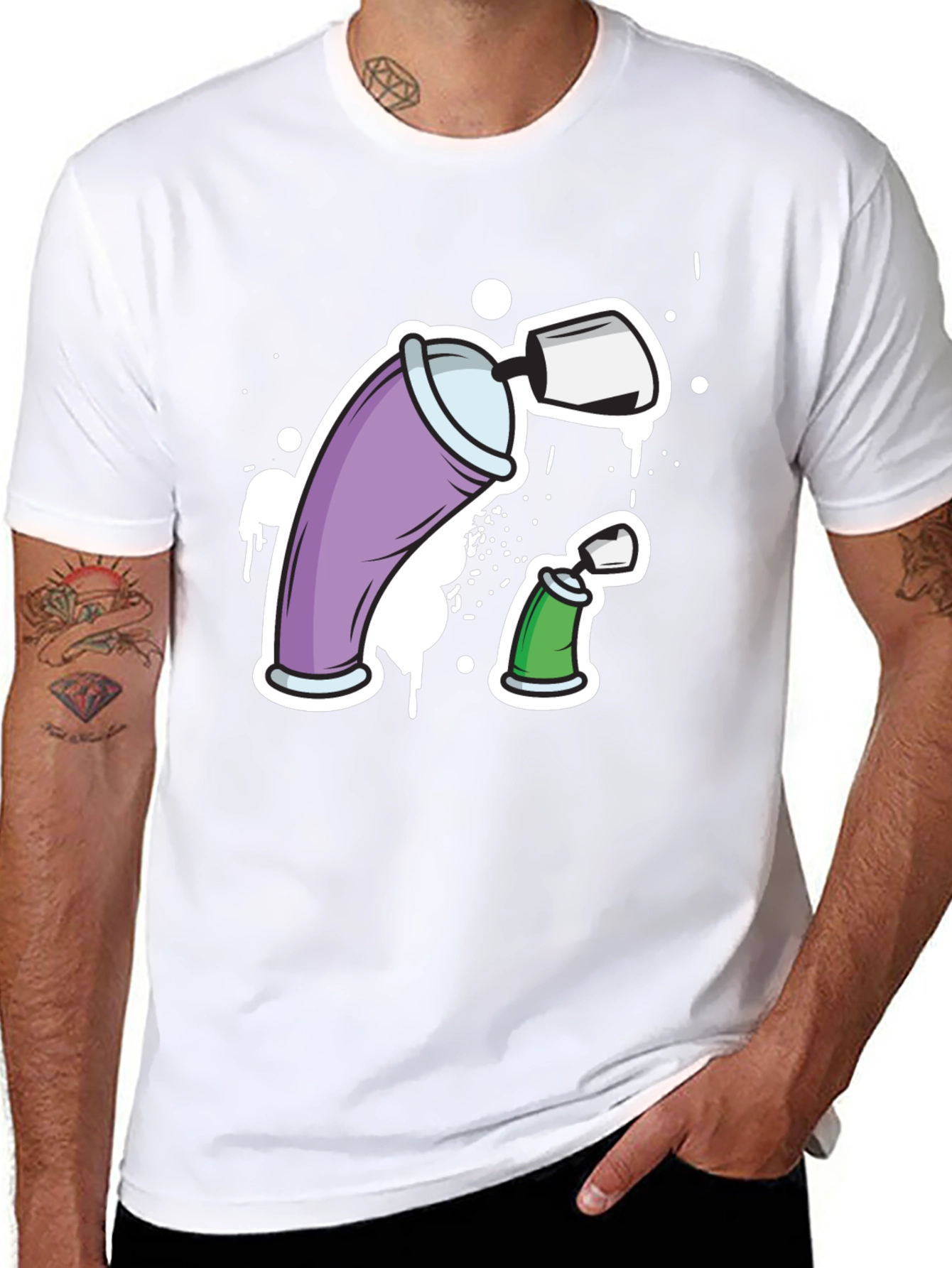 Graffiti Spray Cans Graphic Tee