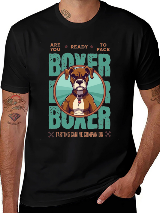Boxer Dog Graphic T-Shirt - Farting Canine Companion