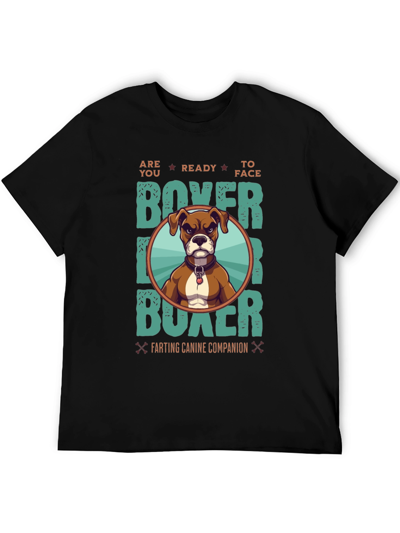 Boxer Dog Graphic T-Shirt - Farting Canine Companion