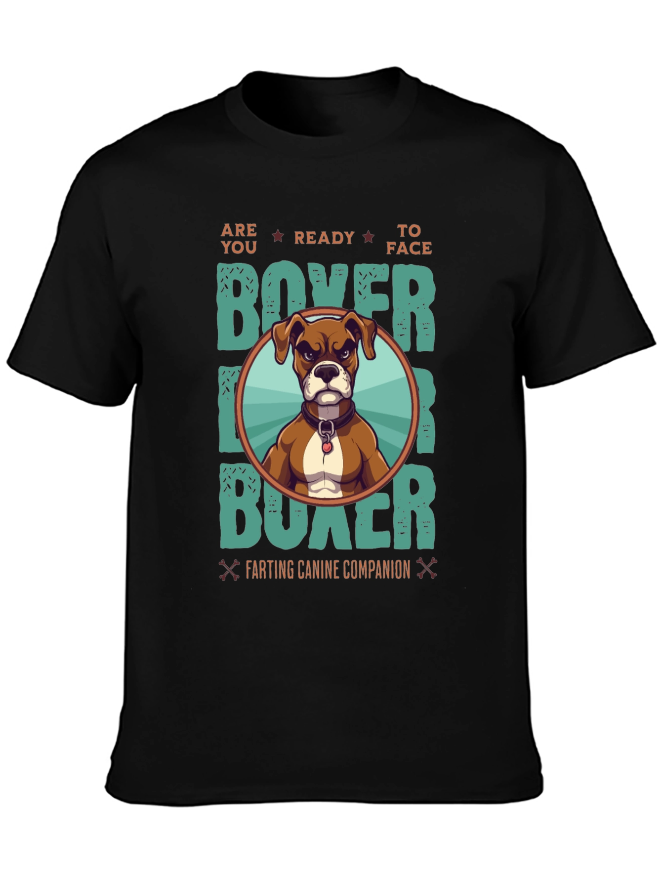 Boxer Dog Graphic T-Shirt - Farting Canine Companion