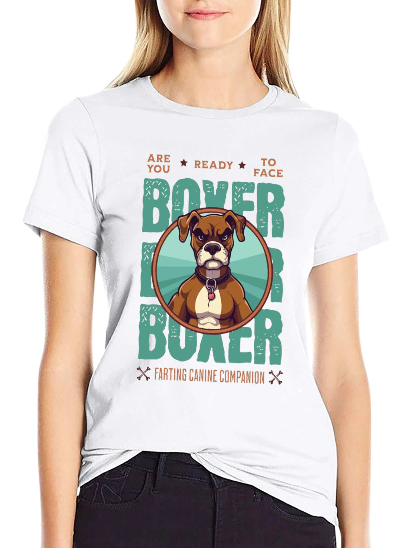 Boxer Dog Graphic T-Shirt - Farting Canine Companion