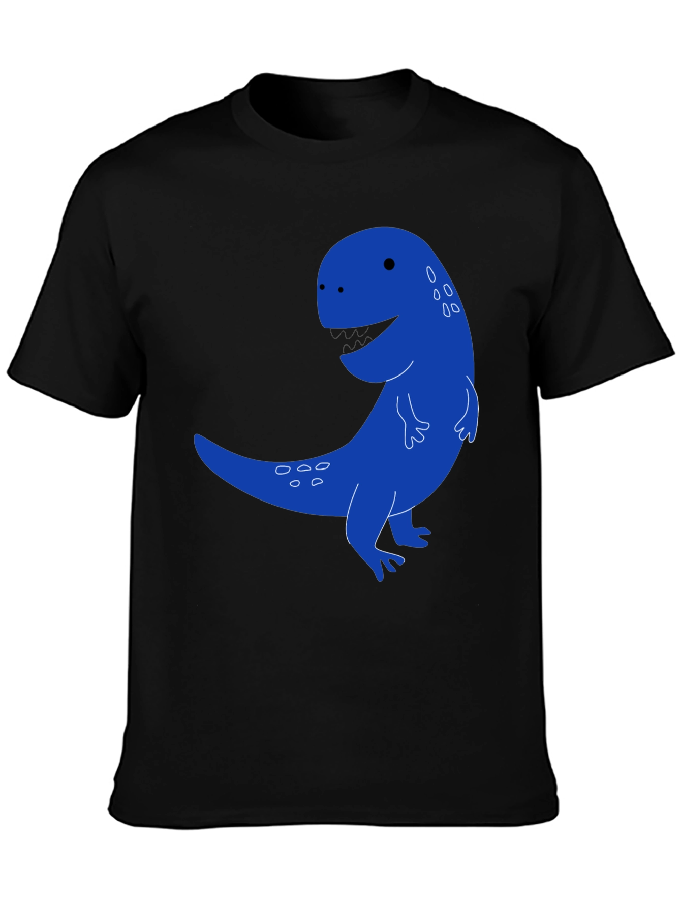 Cartoon Dinosaur Graphic Tee - Black Casual T-Shirt