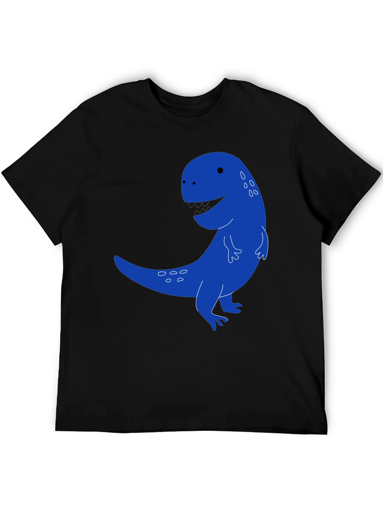 Cartoon Dinosaur Graphic Tee - Black Casual T-Shirt