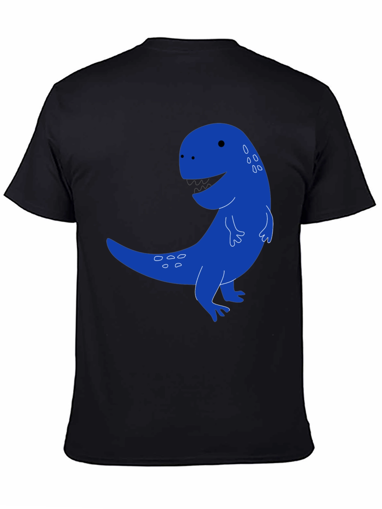 Cartoon Dinosaur Graphic Tee - Black Casual T-Shirt