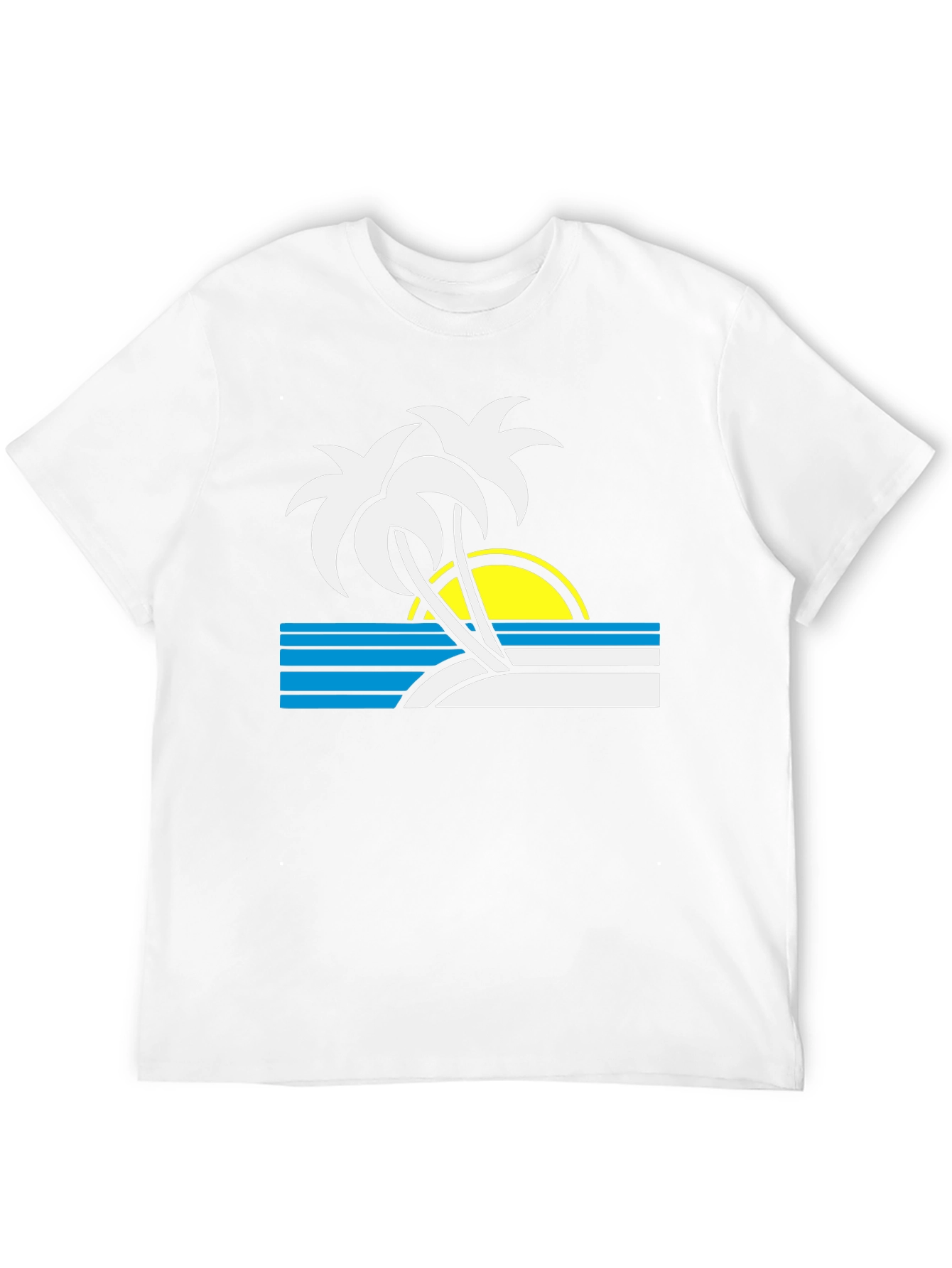 Retro Sunset Palm Tree T-Shirt - Black
