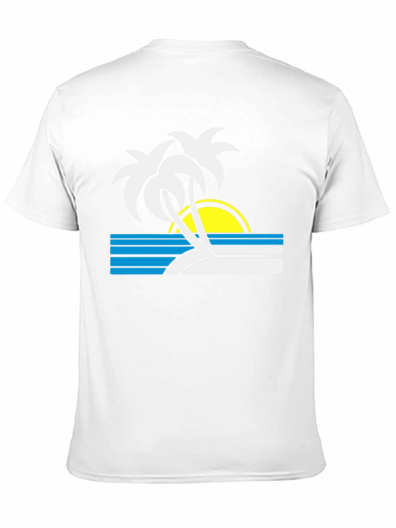 Retro Sunset Palm Tree T-Shirt - Black