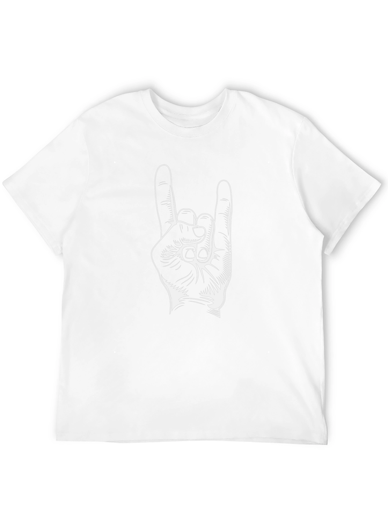 Rock On Hand Graphic Tee - Black Cotton T-Shirt