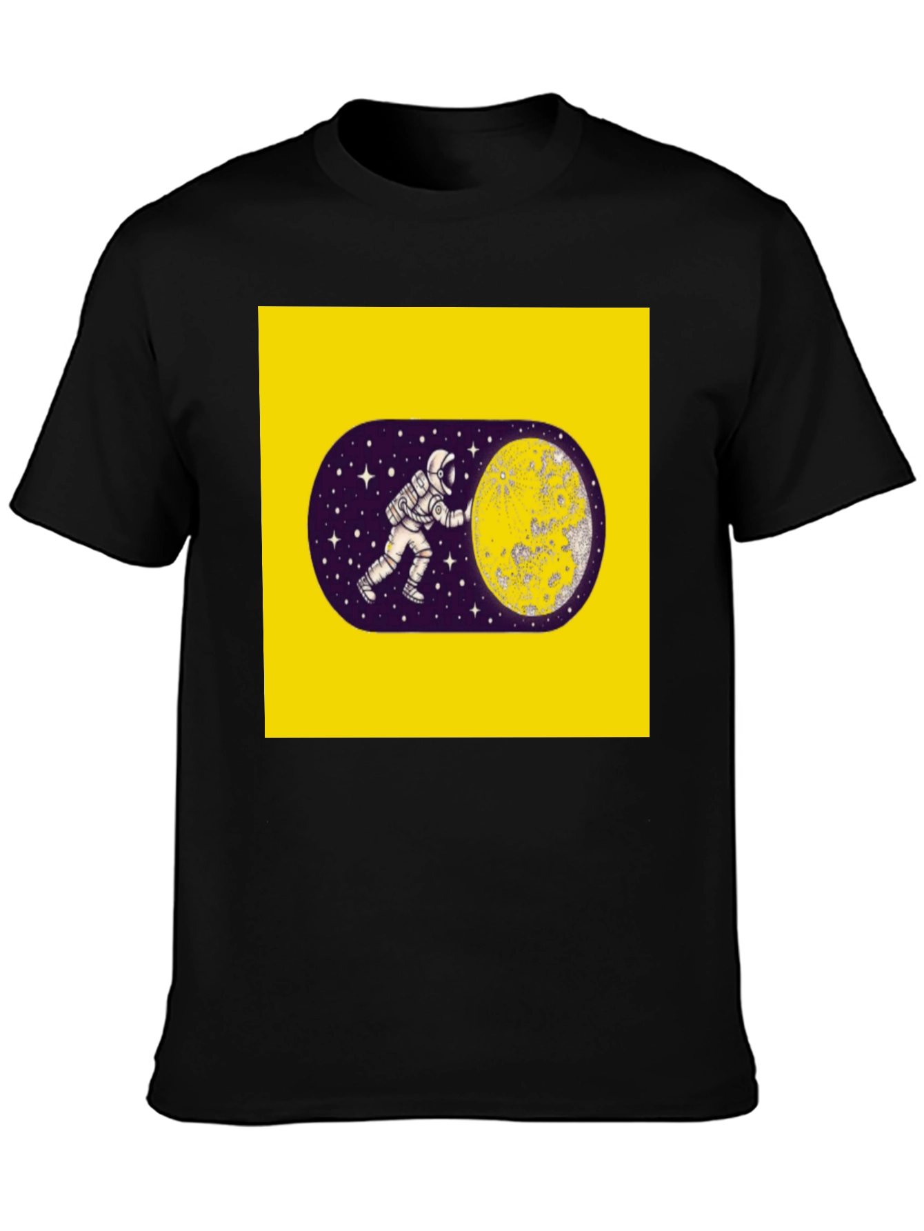 Astronaut Moon Graphic Black T-Shirt