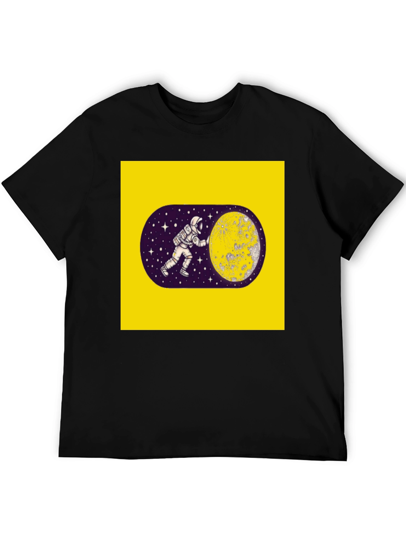 Astronaut Moon Graphic Black T-Shirt