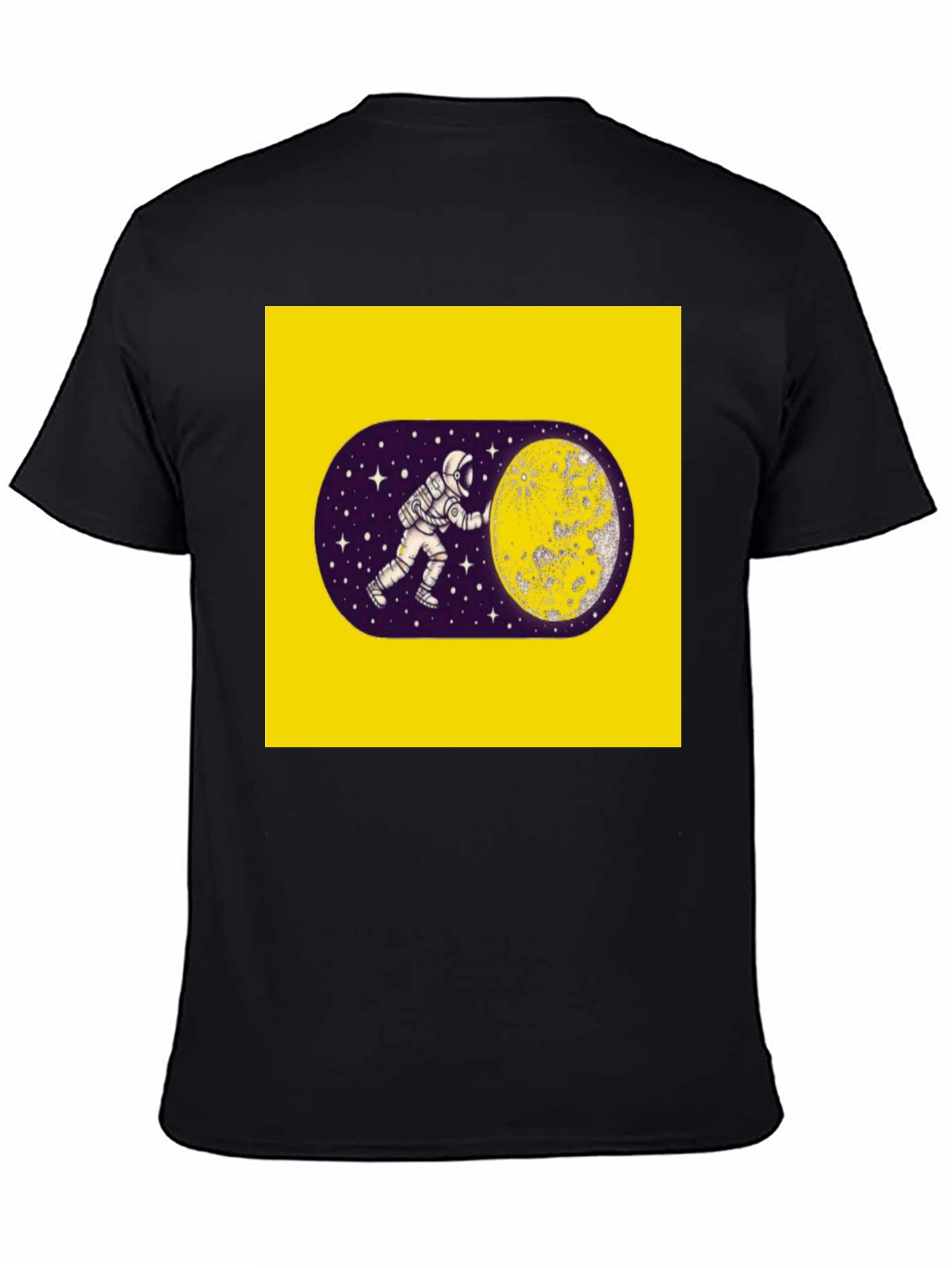 Astronaut Moon Graphic Black T-Shirt