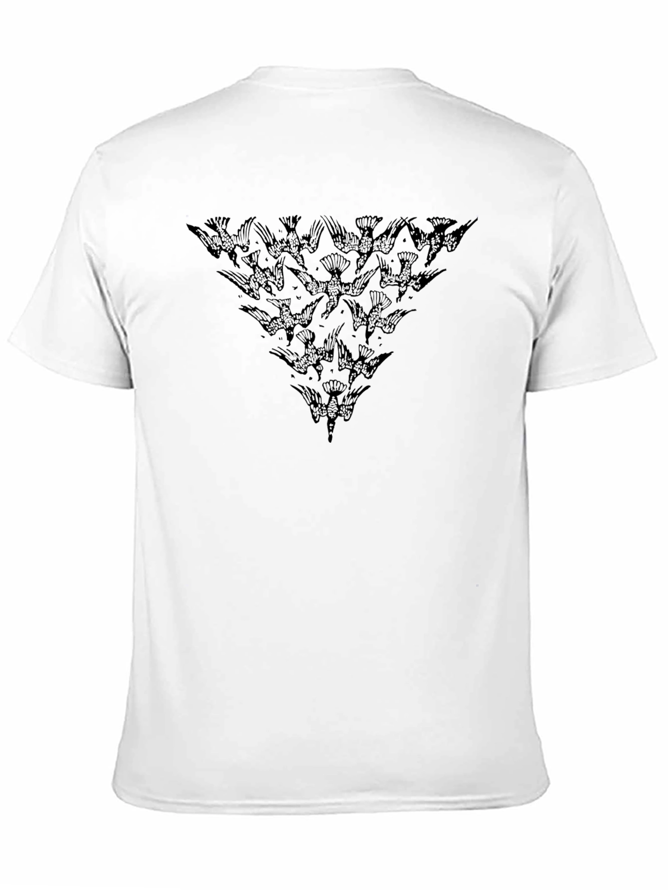 Birds Triangle Graphic Black T-Shirt