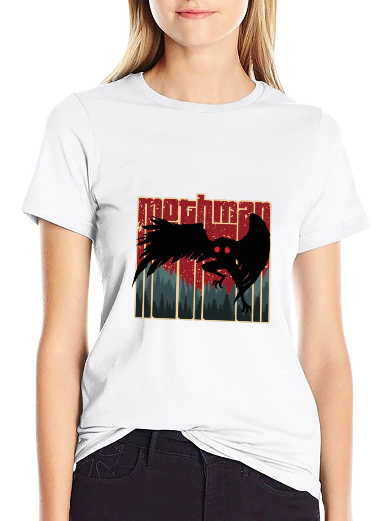 Mothman Graphic Tee - Cryptid Design T-Shirt