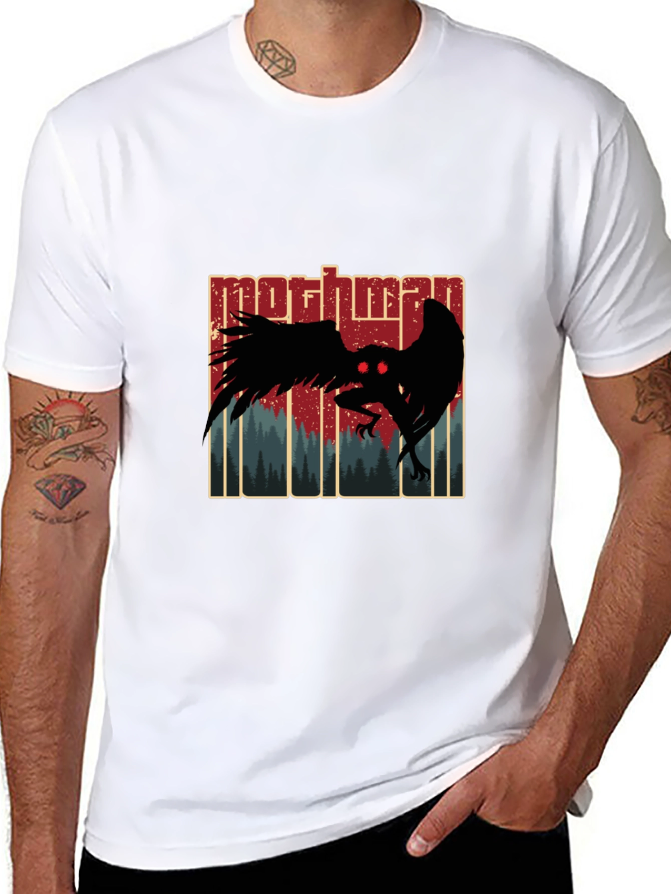 Mothman Graphic Tee - Cryptid Design T-Shirt