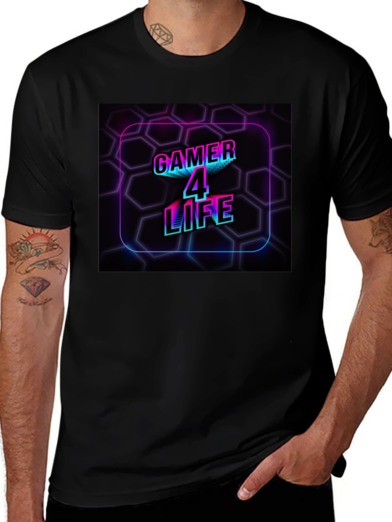 Gamer 4 Life Graphic T-Shirt - Black