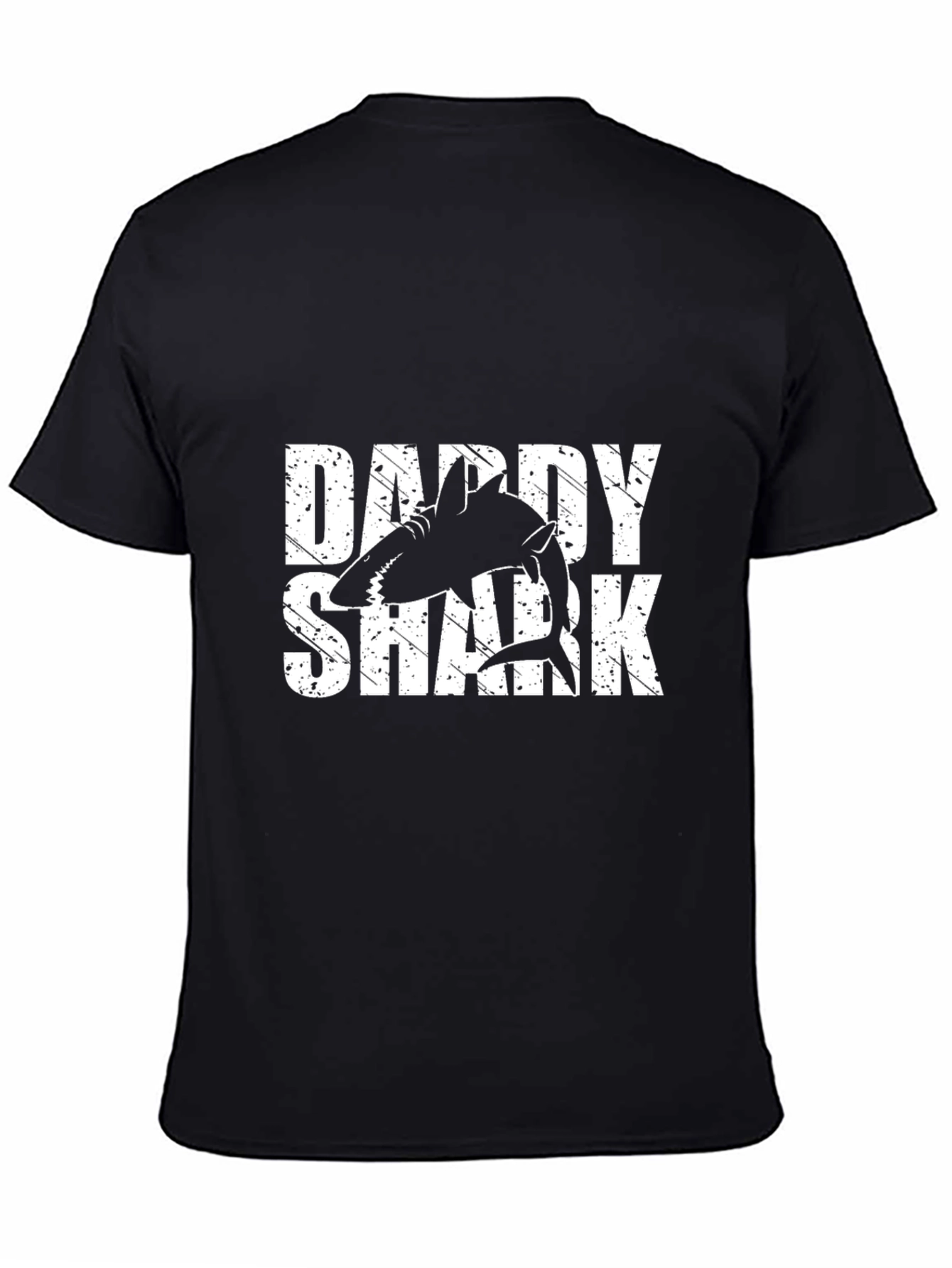 Daddy Shark Graphic Tee - Black Cotton T-Shirt