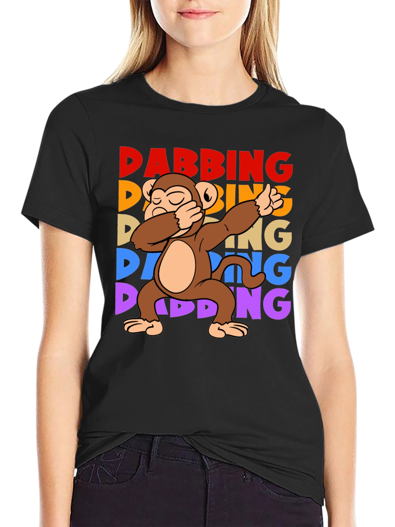 Dabbing Monkey Graphic T-Shirt - Fun Trendy Tee