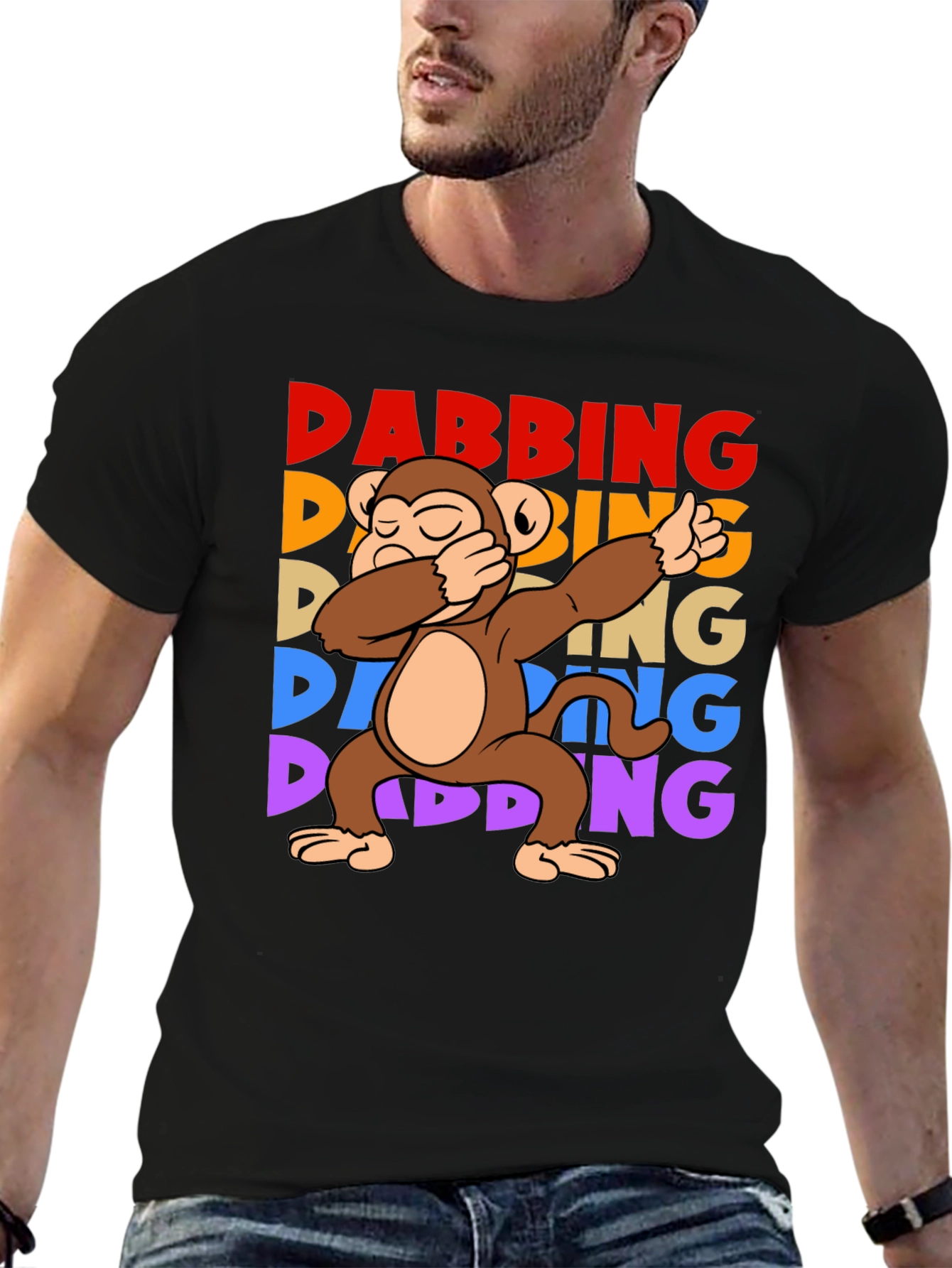 Dabbing Monkey Graphic T-Shirt - Fun Trendy Tee