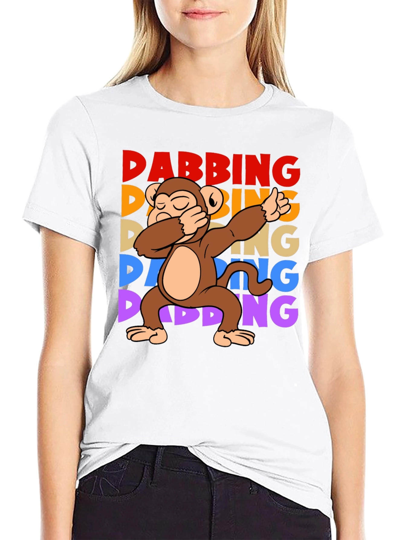 Dabbing Monkey Graphic T-Shirt - Fun Trendy Tee